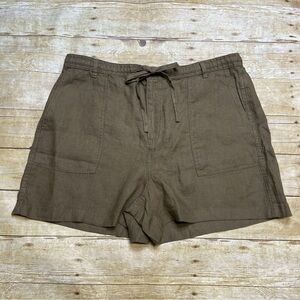 Madewell Linen Pull-on Drawstring Shorts In Safari Khaki